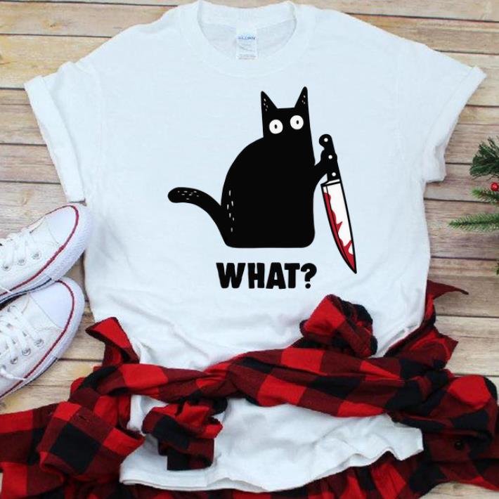 Premium Cat What Murderous Black Cat With Knife shirt, hoodie, sweater