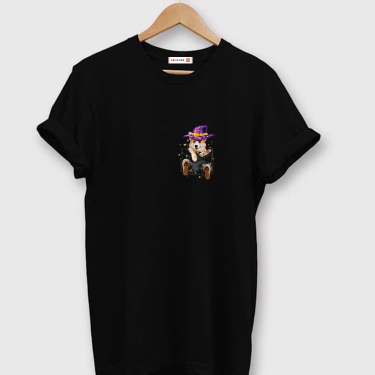 Premium Corgi Witch In Pocket-corgi Halloween shirt