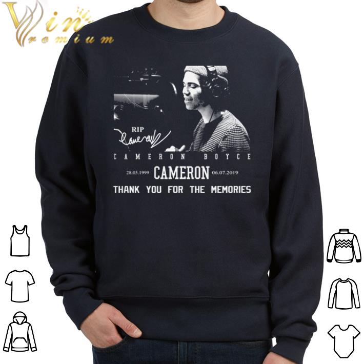 Top Rip Cameron Boyce 1999-2019 signature thank you for the memories shirt 7 Top Rip Cameron Boyce 1999-2019 signature thank you for the memories shirt