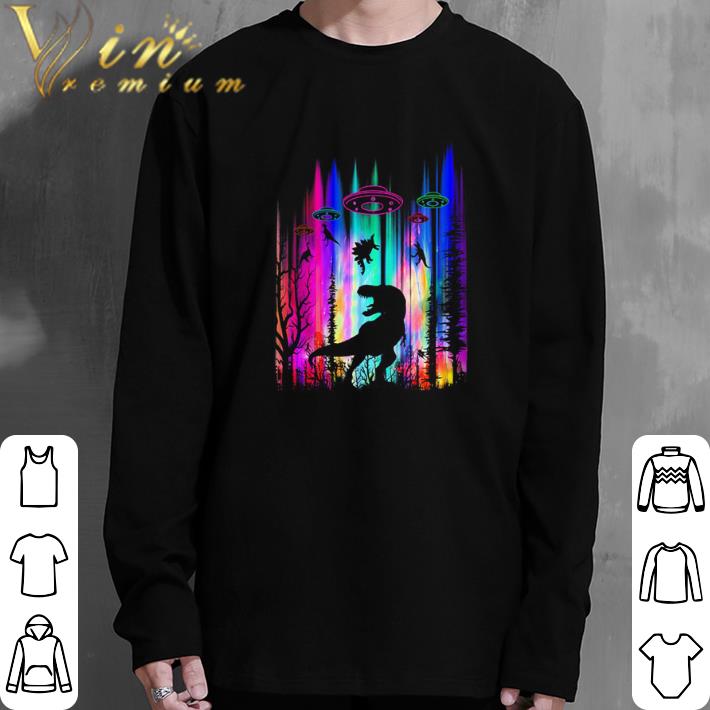 Top T-Rex Dinosaur UFO Abduction shirt