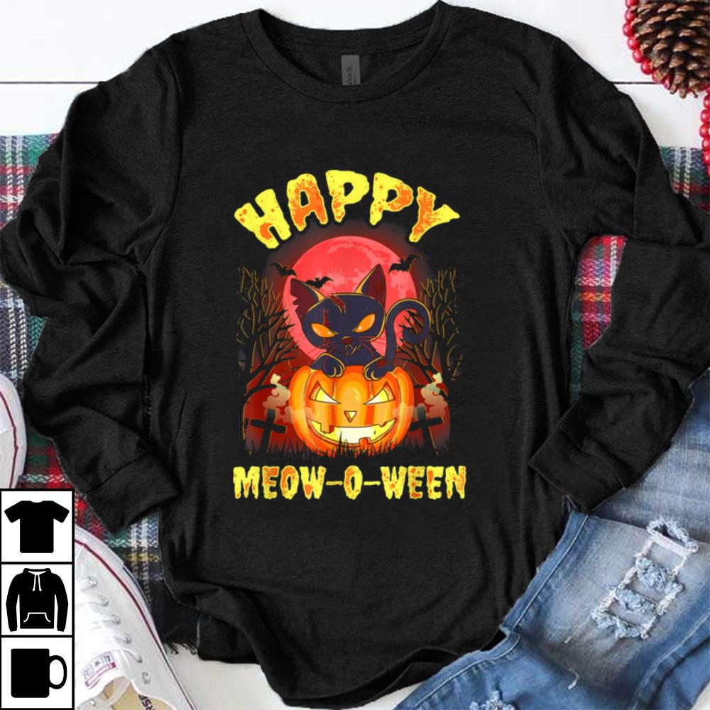 Halloween Cat Zombie Jack O Lantern Happy Meow-o-ween Kitten shirt