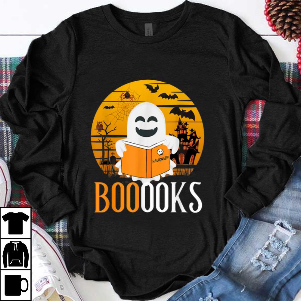 Hot Booooks Ghost Reading Books Funny Teacher Halloween Costume shirt