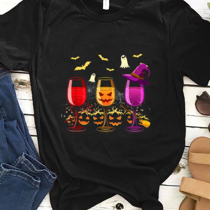 Nice Glasses Of Wine Halloween Costume Dracula Pumpkin shirt