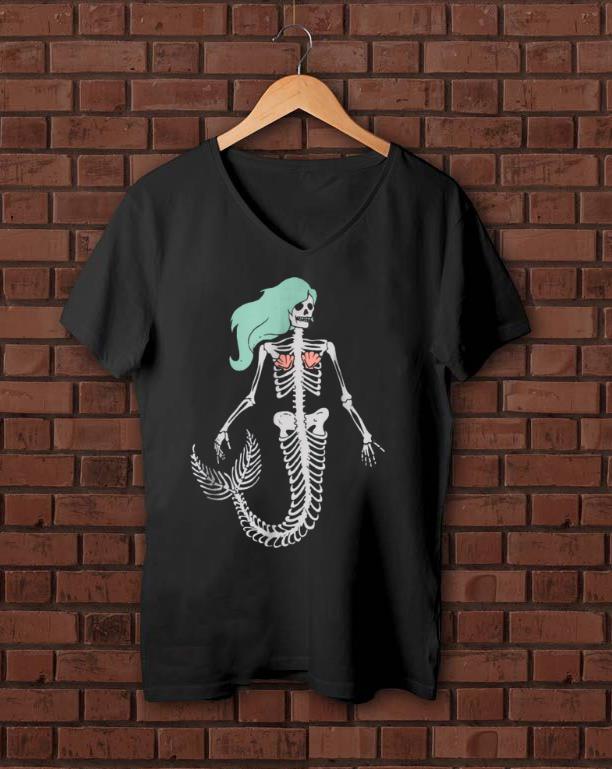 Nice Halloween Funny Skeleton Mermaid shirt