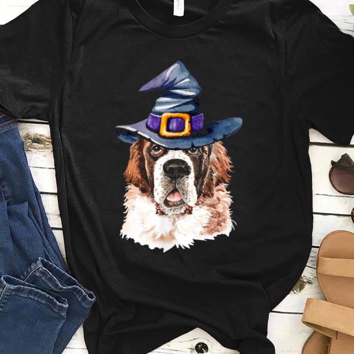 Nice Saint Bernard Witch Hat Dog Lovers Halloween shirt