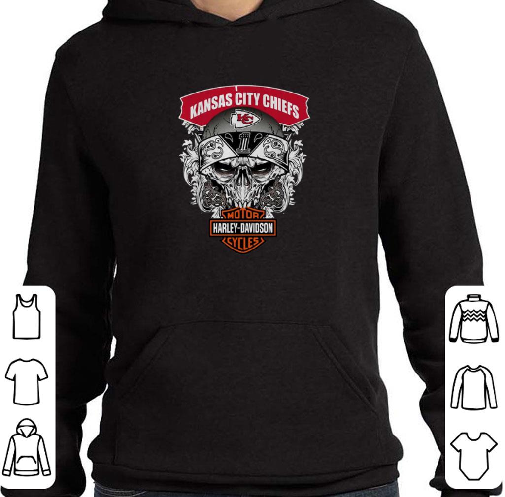 Nice Skull Kansas City Chiefs Harley-Davidson shirt