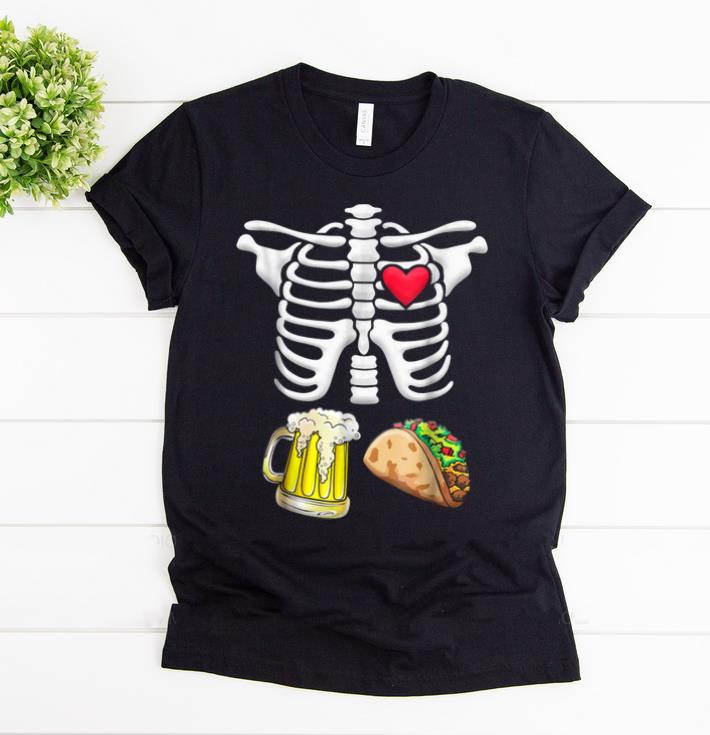 Original Tacos And Beer Pregnant Skeleton Halloween shirt
