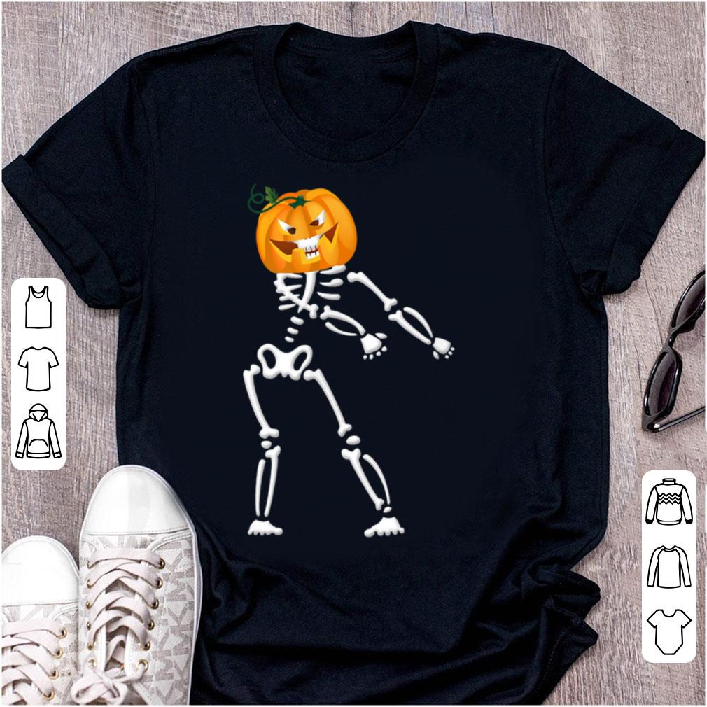 Premium Cool Skeleton Pumpkin Floss Dancing Halloween Funny shirt