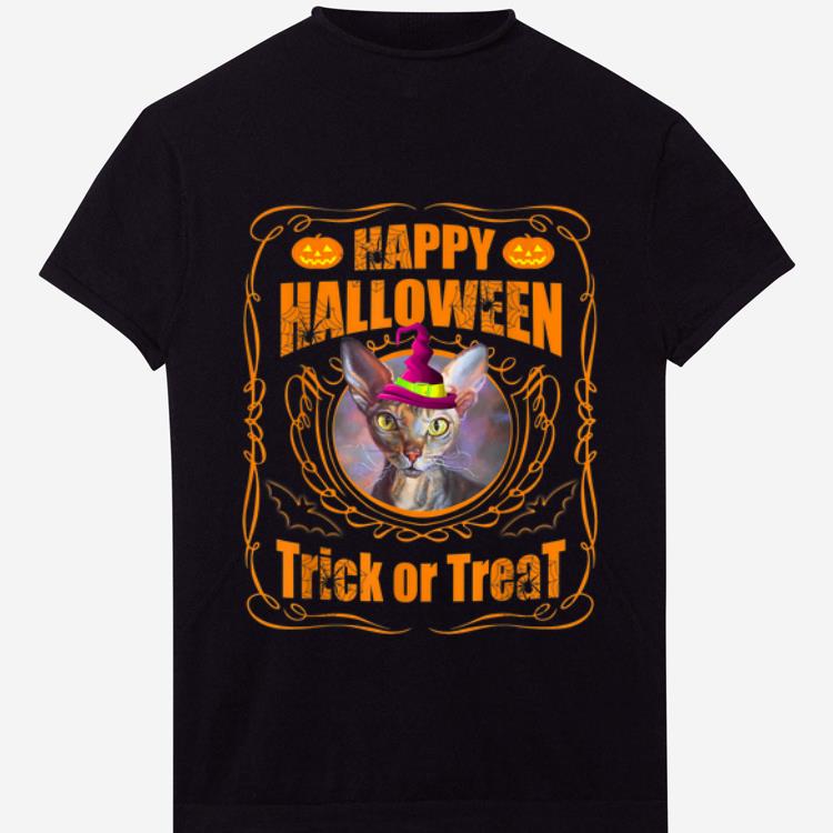 Premium Happy halloween Sphynx cat Witch Pumpkin Trick or Treat shirt