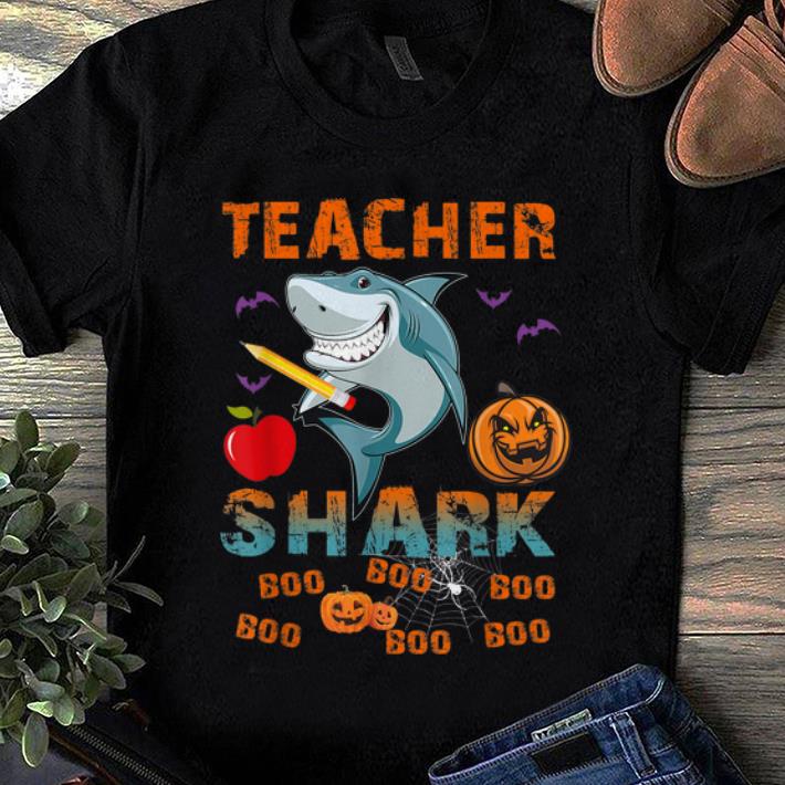 Premium Teacher Shark Boo Boo Boo-Funny Pumpkin Teacher Halloween shirt