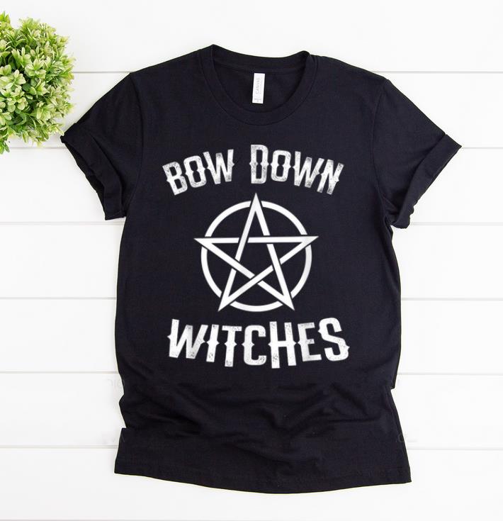 Pretty Bow Down Witches Funny Pentagram Halloween Wizards shirt
