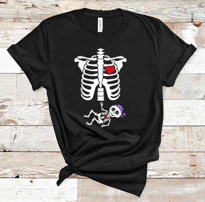 Pretty Pregnant Skeleton Pirate Halloween Costume shirt