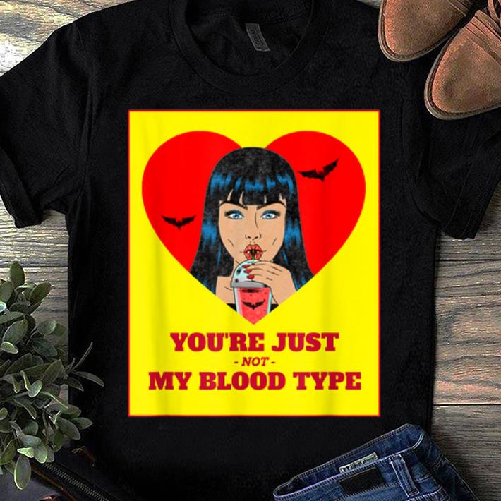 Top Halloween Bloody Tee Not My Blood Type Vampire Witch Graphic shirt