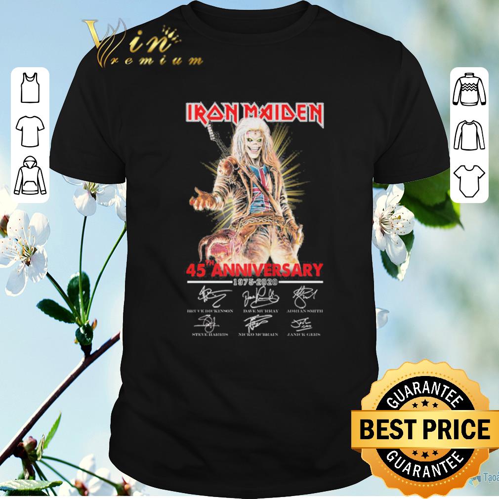 Top Iron Maiden 45th anniversary 1975-2020 signatures shirt sweater