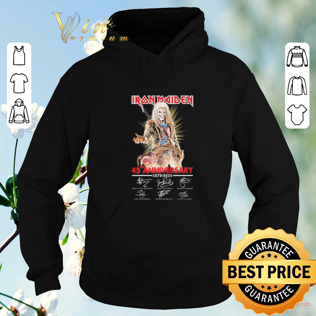 Top Iron Maiden 45th anniversary 1975-2020 signatures shirt sweater