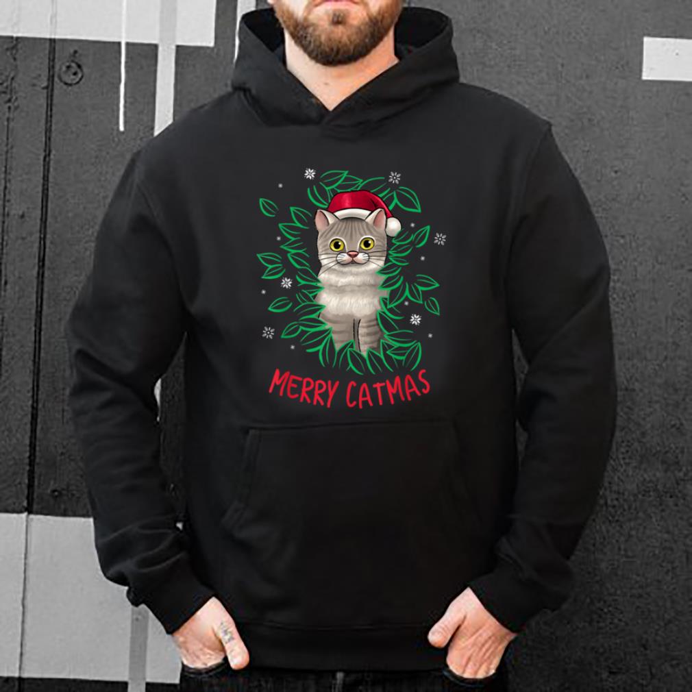 Awesome Merry Catmas Christmas Cat Santa Hat Cute Cat Lover Gift shirt