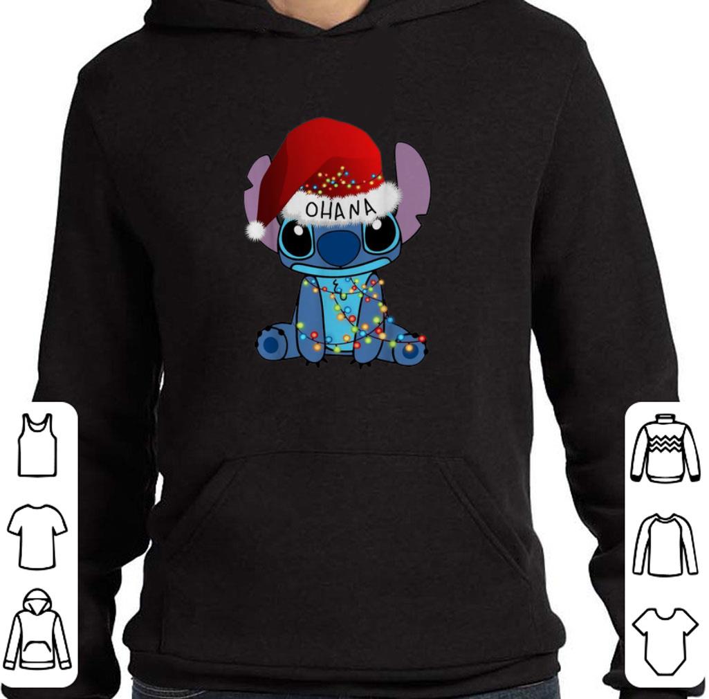 Awesome Stitch Ohana Christmas lights shirt
