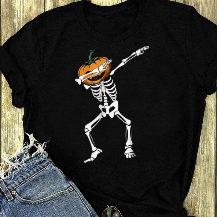 Hot Dabbing Skeleton Pumpkin Halloween Dab shirt