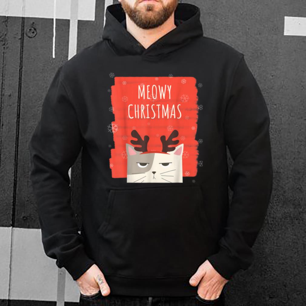 Nice Merry Christmas Meowy Cat Antlers Cute Cat Lover Gift shirt