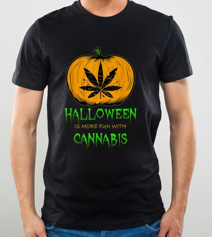 Official Halloween THC 420 Pumpkin Carving Stoner Cannibus Smoking shirt