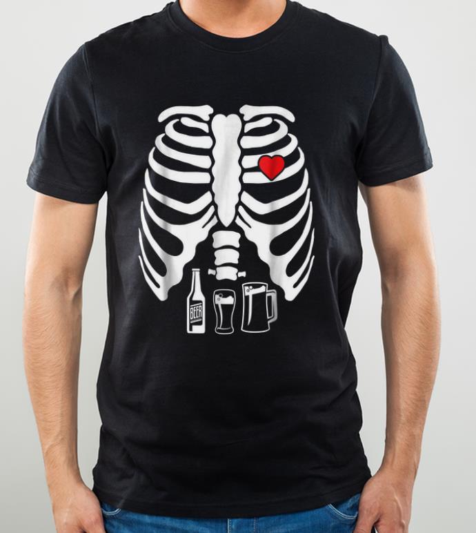 Official Skeleton Pregnancy Belly Of Beer X-Ray Halloween Rib shirt