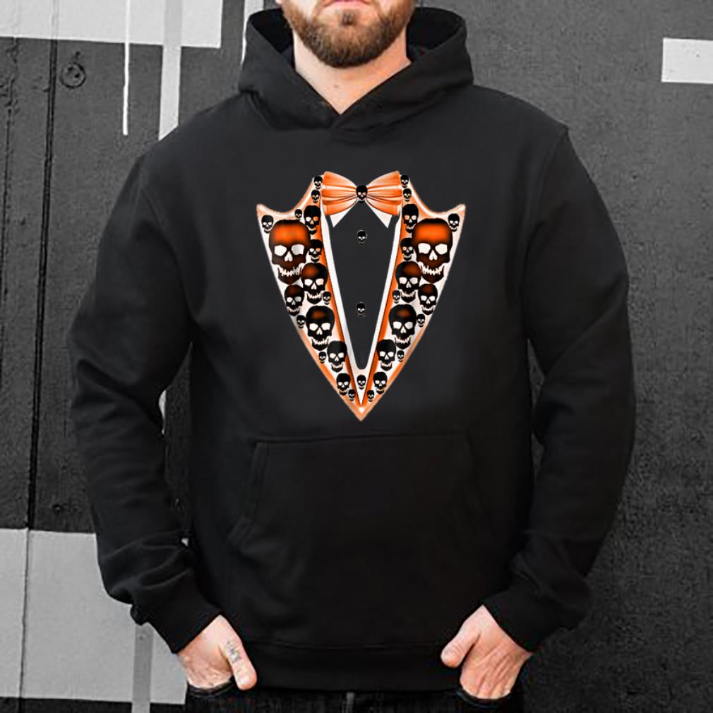 Original Tuxedo- Skull black- Halloween faux Tux Bowtie Tee shirt