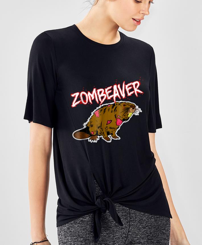 Original Zombie Animal Zombeaver Wild Life Halloween Tee shirt