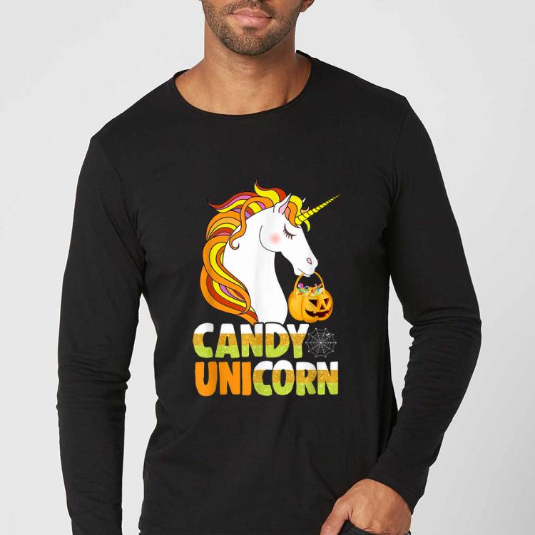 Premium Cute Candy Corn Unicorn Halloween Girls Outfit shirt