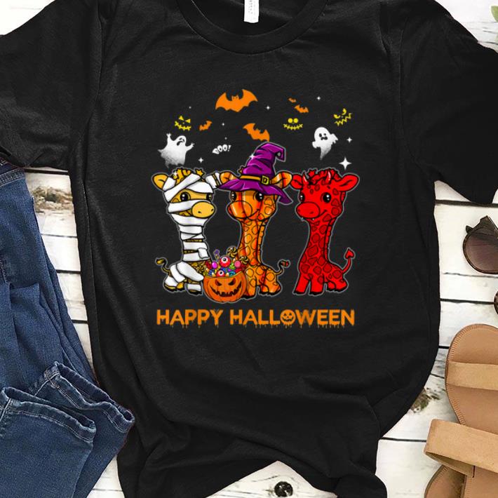Pretty Giraffe Happy Halloween Cute Mummy Witch Pumpkin shirt