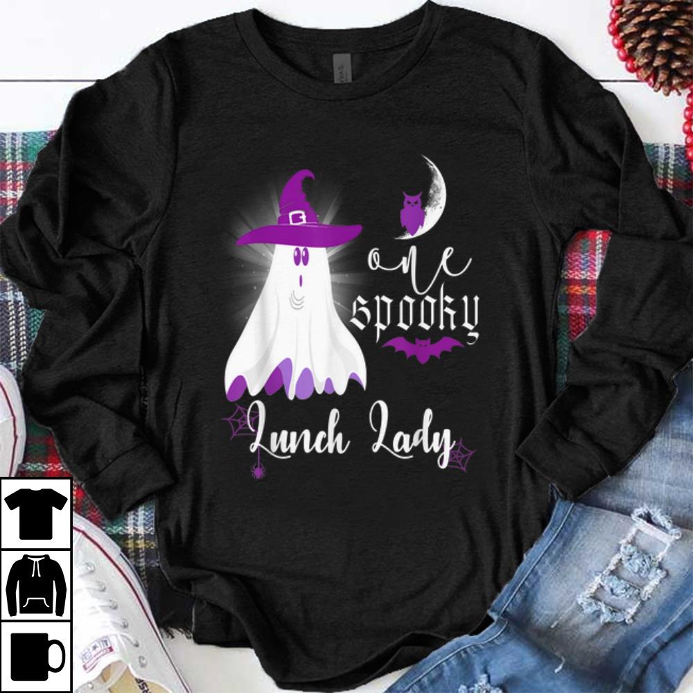 Top Halloween One Spooky Lunch Lady Cute Ghost Witch Costume shirt