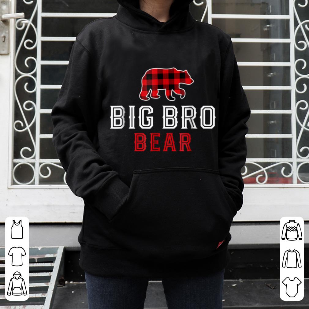 Awesome Big Bro Bear Red Plaid Buffalo Matching Family Pajama shirt