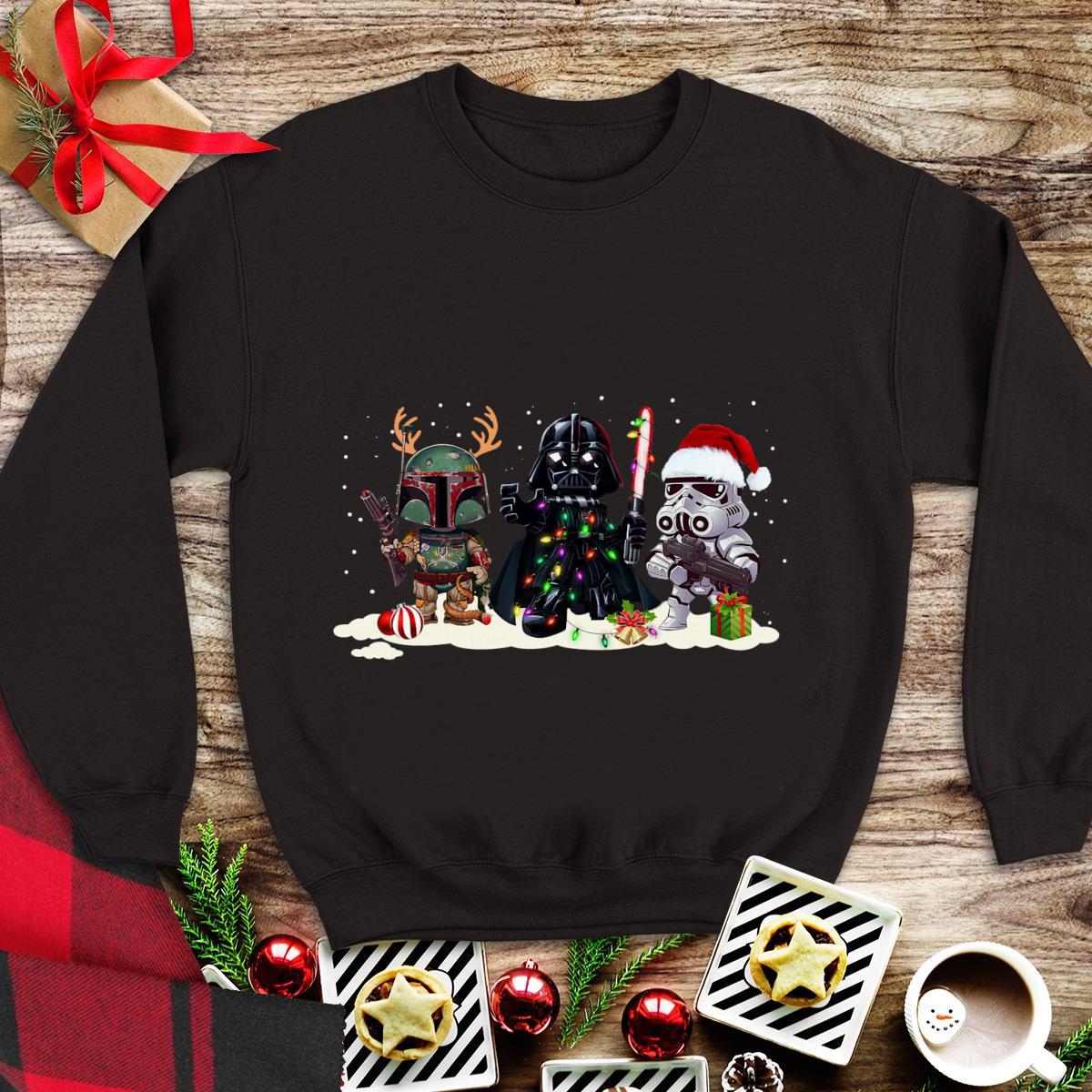 Awesome Darth Vader R2D2 Boba Fett Chibi Christmas shirt
