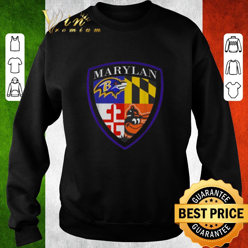 Awesome Marilan Baltimore Ravens Baltimore Orioles Shield shirt