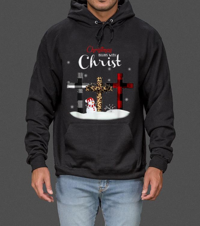 Christmas Begins With Christ Funny Jesus Snowman Christian sweater