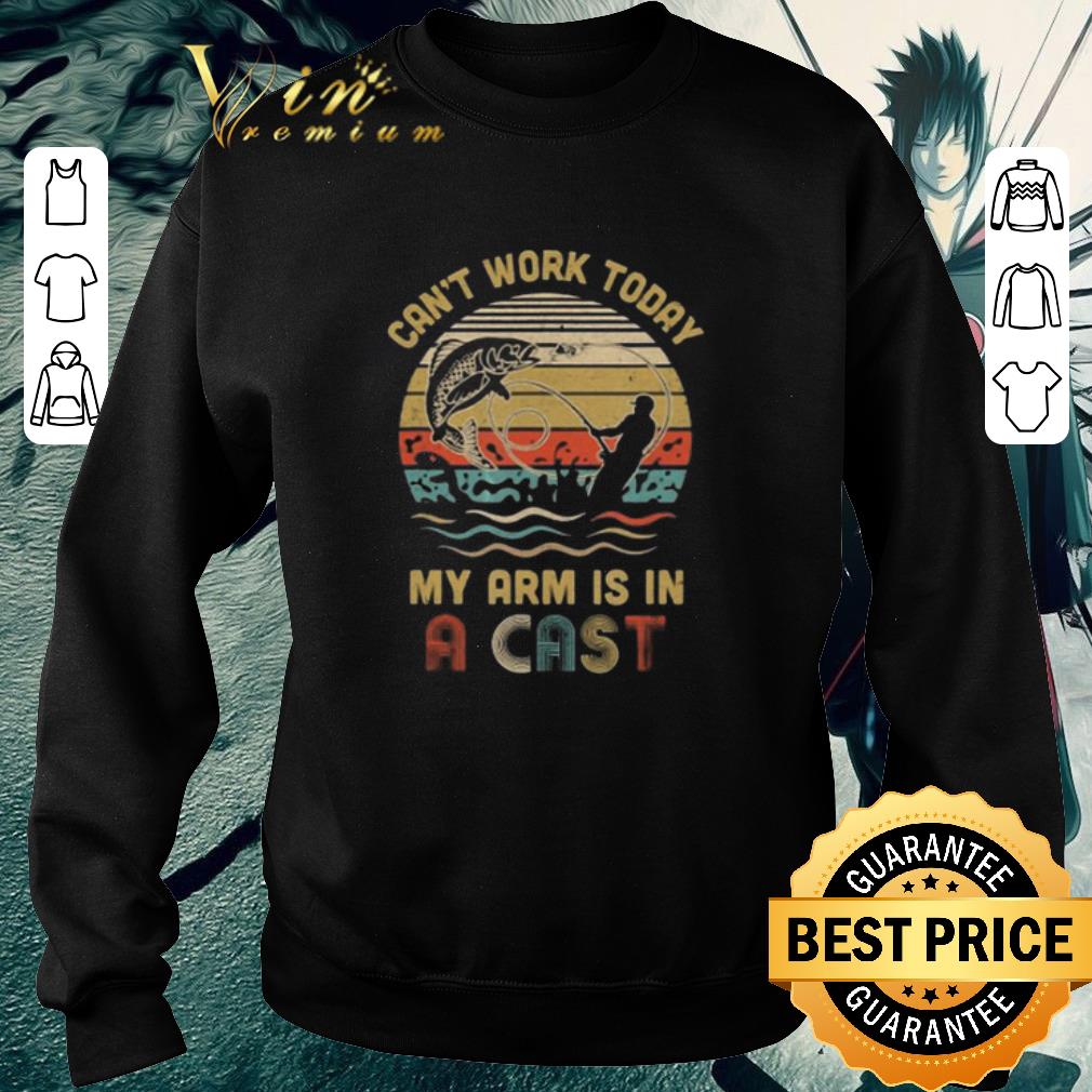 Hot Fishing can't work today my arm is in a cast vintage shirt