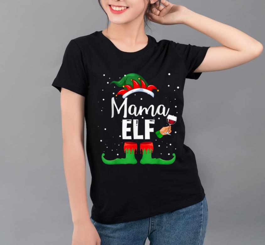 Hot Mama Elf Wine Matching Family Christmas shirt