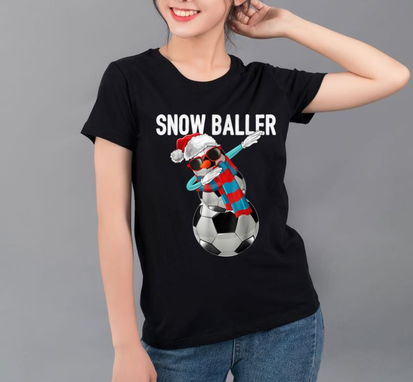 Hot Snow Baller Dabbing Soccer Christmas Snowman Gift Kids shirt