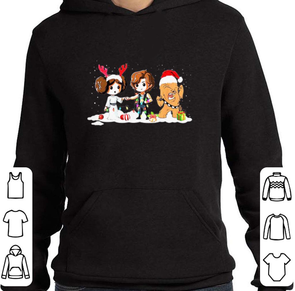 Hot Star Wars chibi Christmas Princess Leia Hans Solo Chewbacca shirt