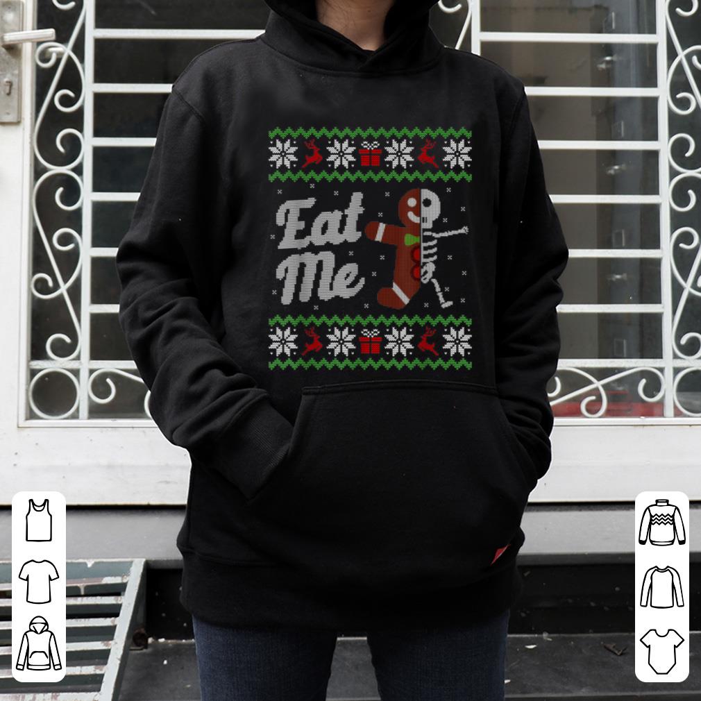 Hot Ugly Christmas Sweater Funny Gingerbread Skeleton Eat Me sweater