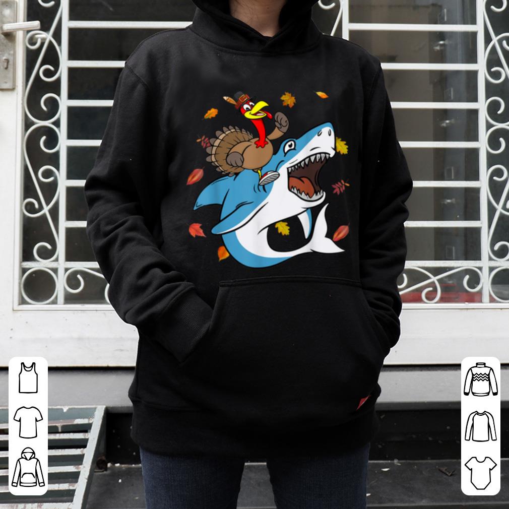 Nice Dabbing Turkey Riding Shark Thanksgiving Christmas Gift shirt