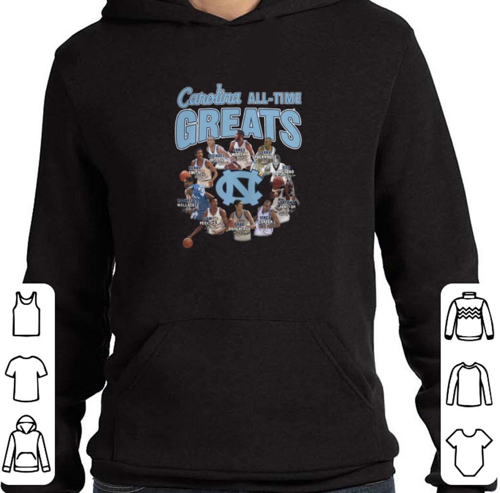 North Carolina Tar Heels all time greats signatures shirt