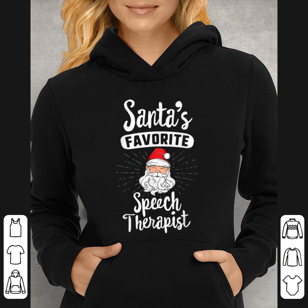 Official Santa's Favorite Speech Therapist SLP Matching Christmas shirt