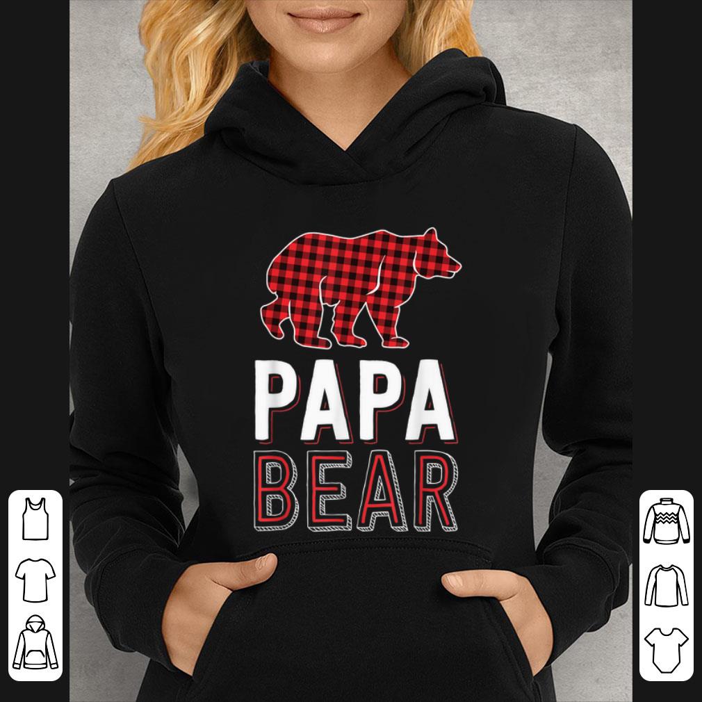 Original Papa Bear Dad Red Buffalo Plaid Matching Family Christmas shirt