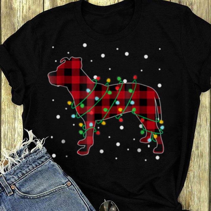 Original Red Plaid Pitbull Christmas Pajama shirt