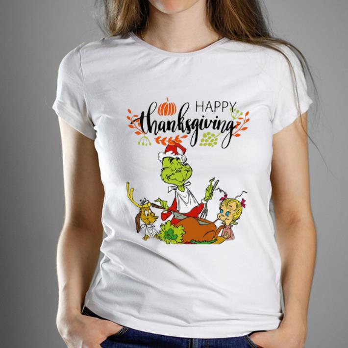 Premium The Grinch Eating Turkey Happy Thanksgiving shirt