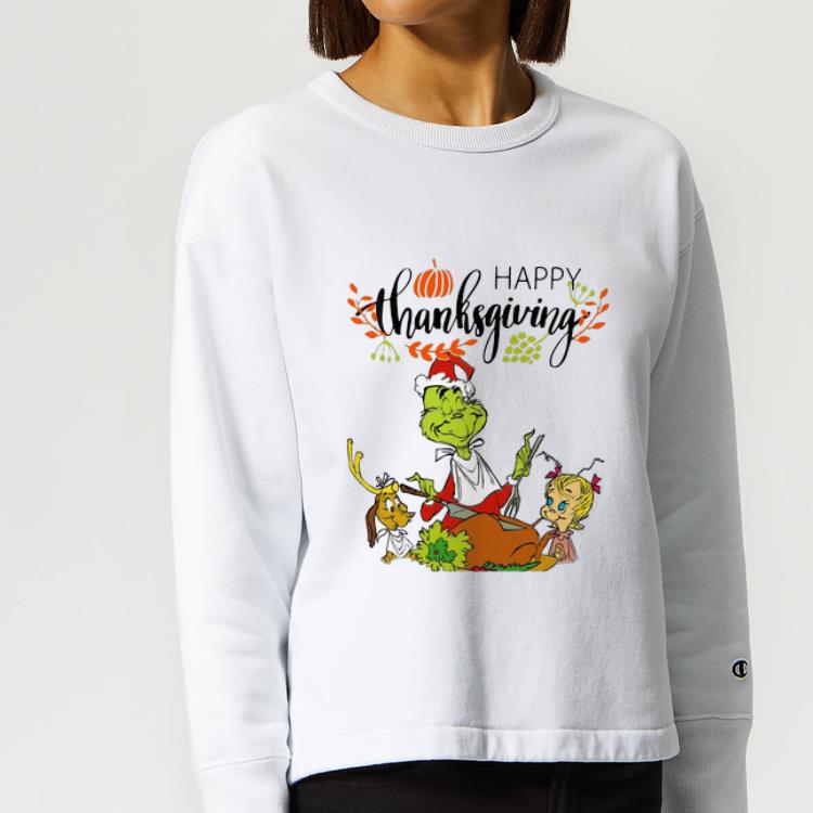 Premium The Grinch Eating Turkey Happy Thanksgiving shirt