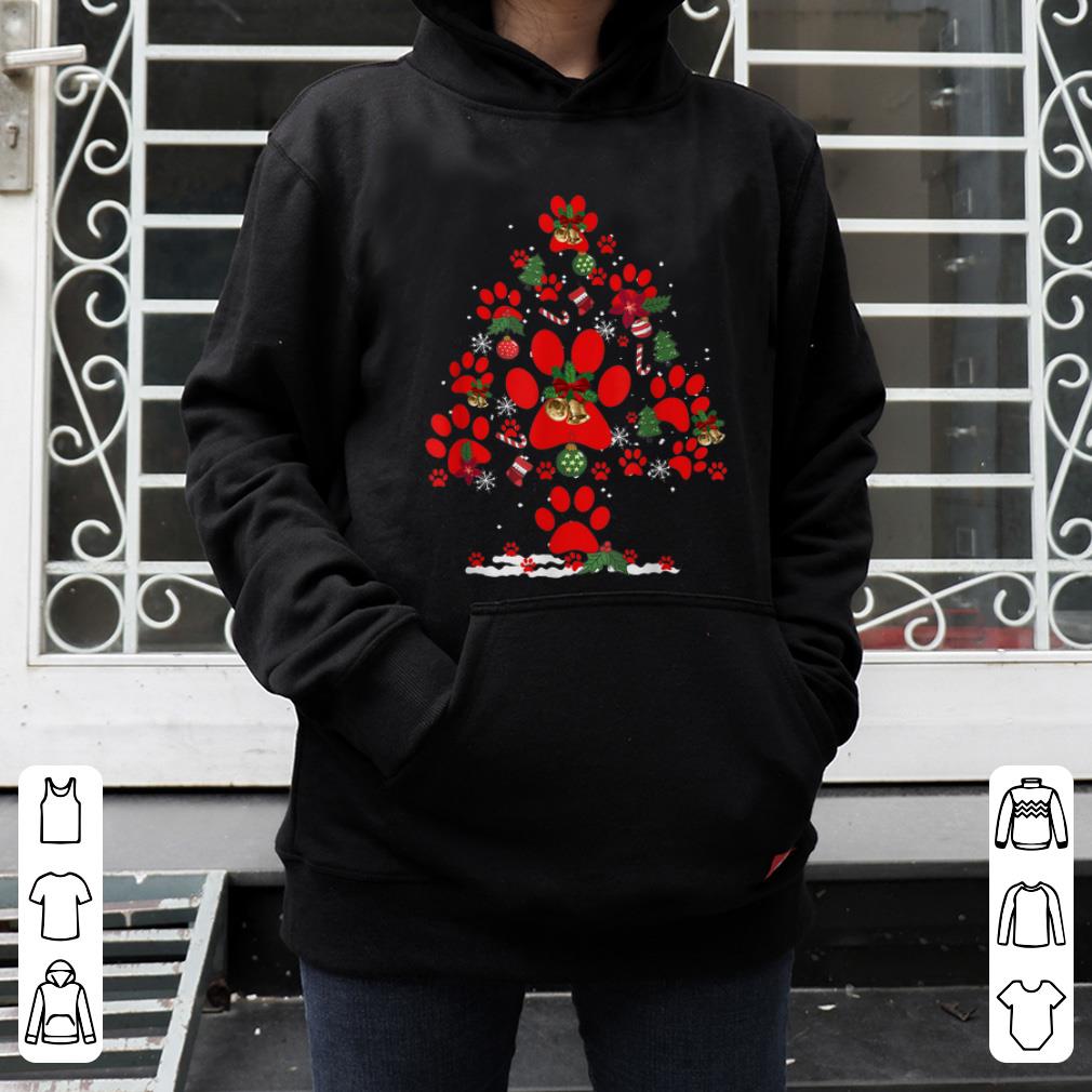 Pretty Dog Paw Christmas Tree Funny Christmas Party shirt