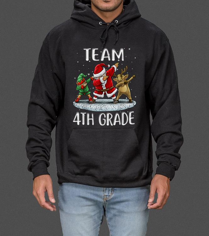Team 4th Grade Santa Elf And Reindeer Dabbing Kids Christmas sweater
