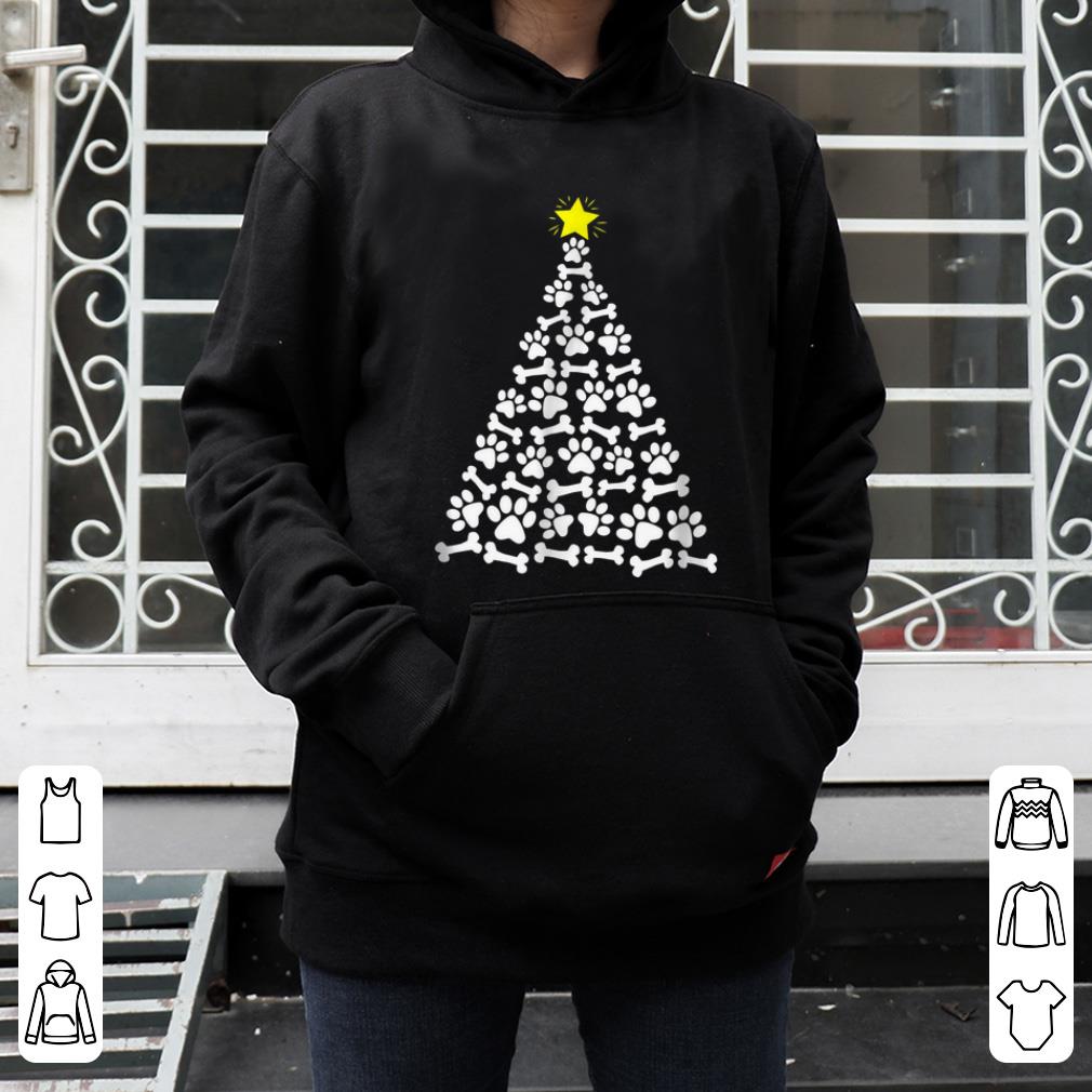 Top Dog Paw and Bone Christmas Tree Holiday Graphic shirt