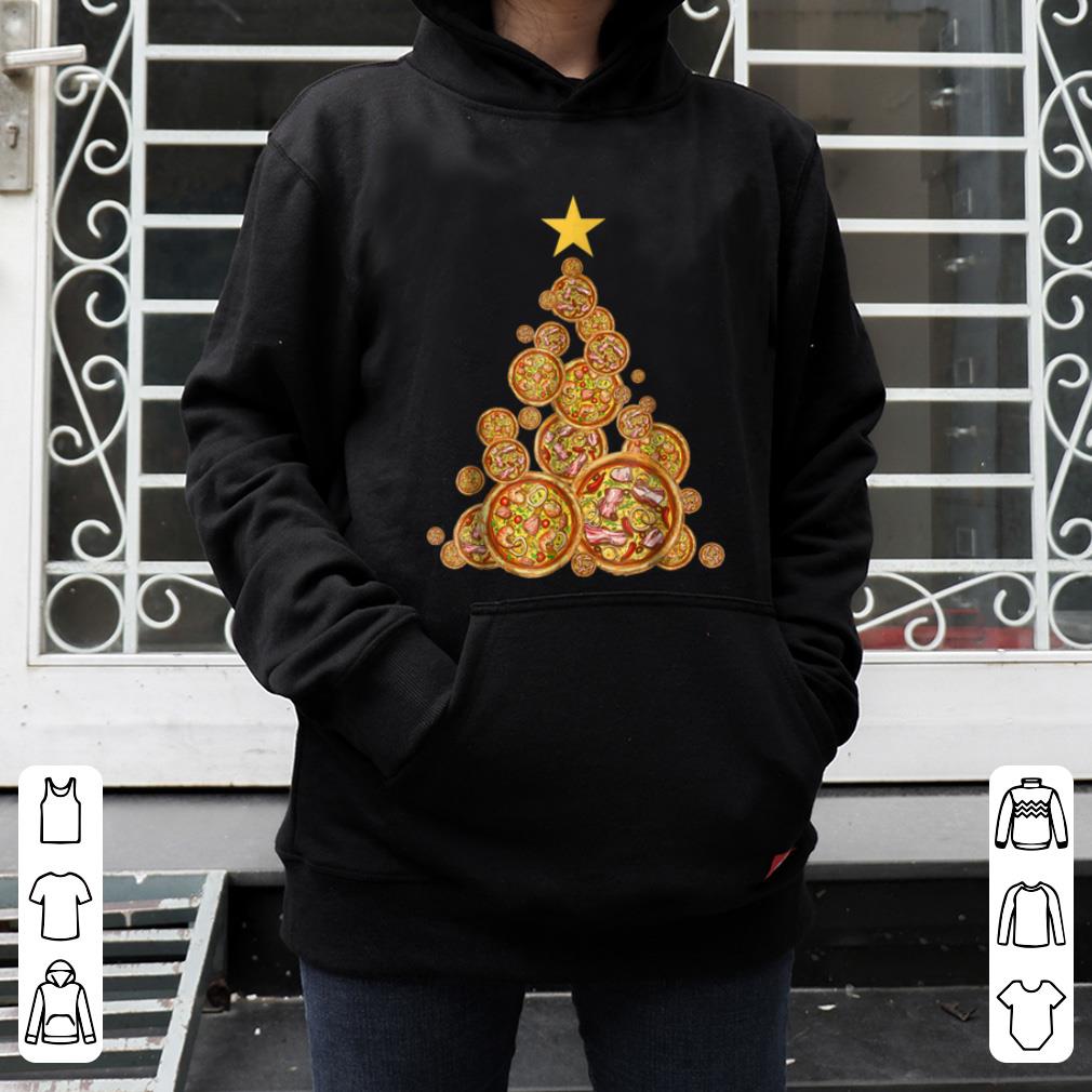 Top Pizza Christmas Tree Pizza Lover Costume Pajama Tee shirt